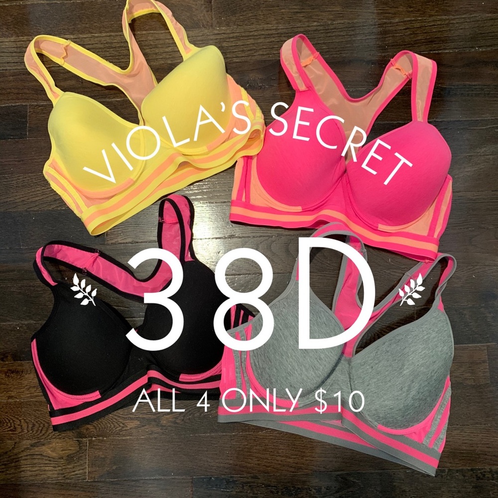 🌺 4 Vibrant Sports Bras with Mesh Back